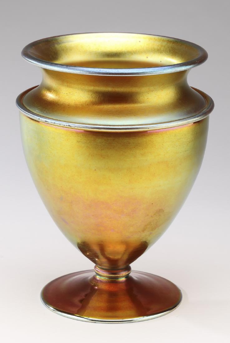 Carder era Steuben gold aurene vase, 8"h (1 of 2)