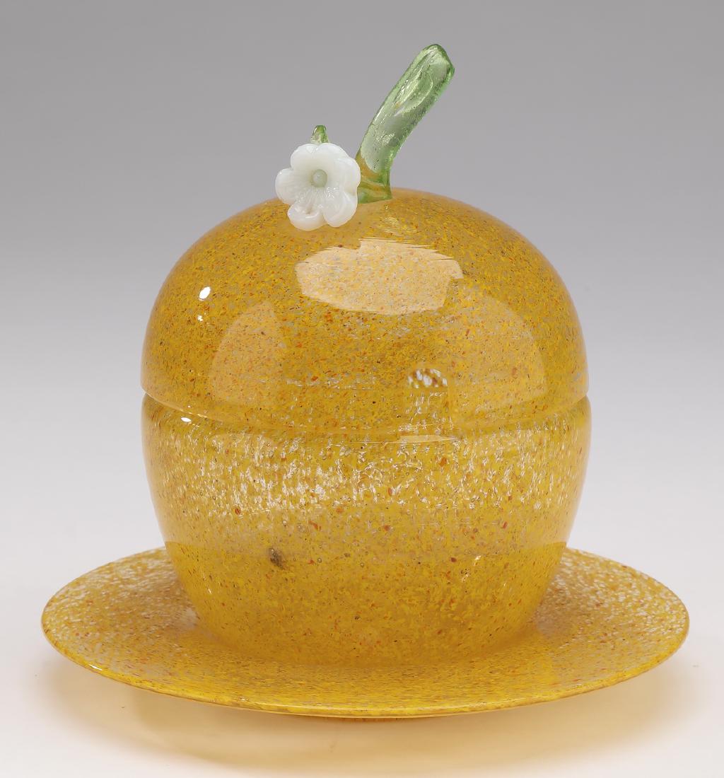 Carder era Steuben cintra glass jar, 6"h (1 of 4)