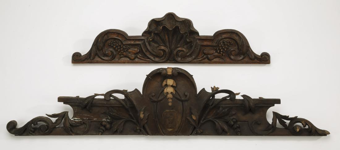 (2) 19th c.carved architectural pediments (1 of 1)