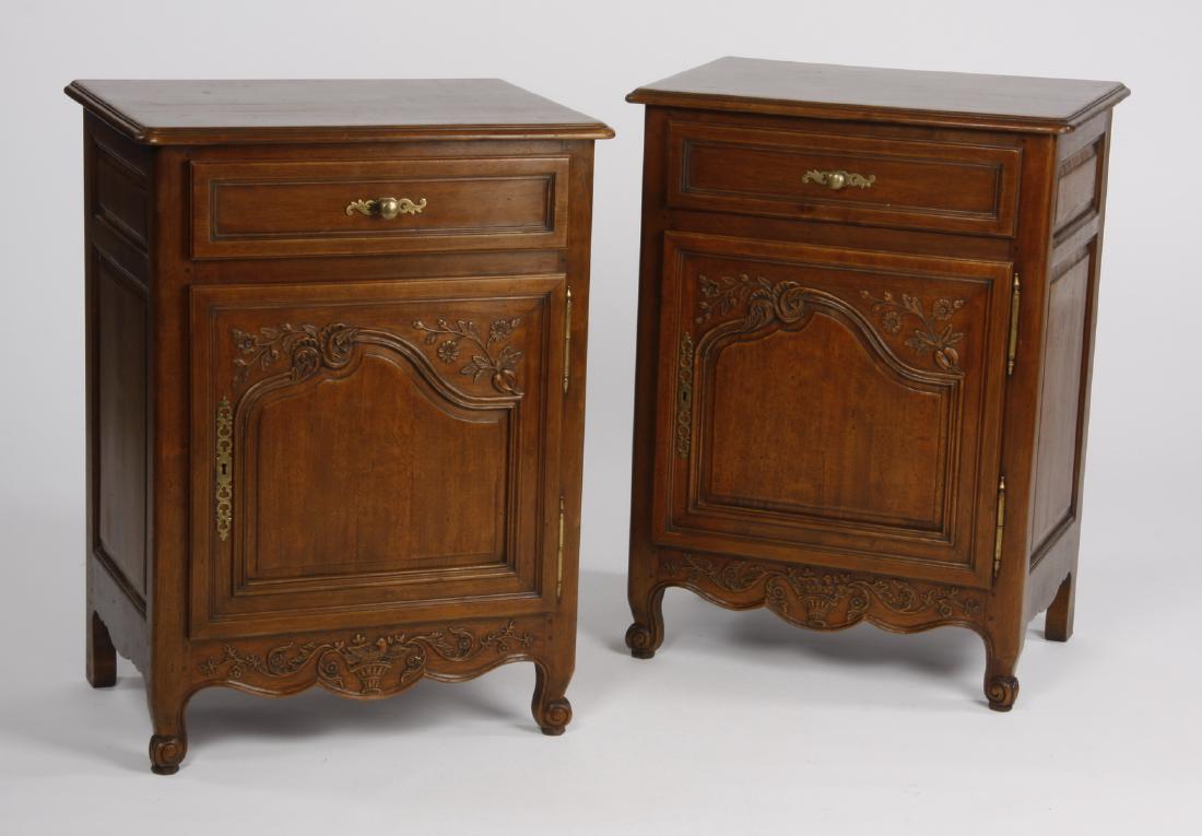 (2) French Provincial style walnut side cabinets (1 of 2)