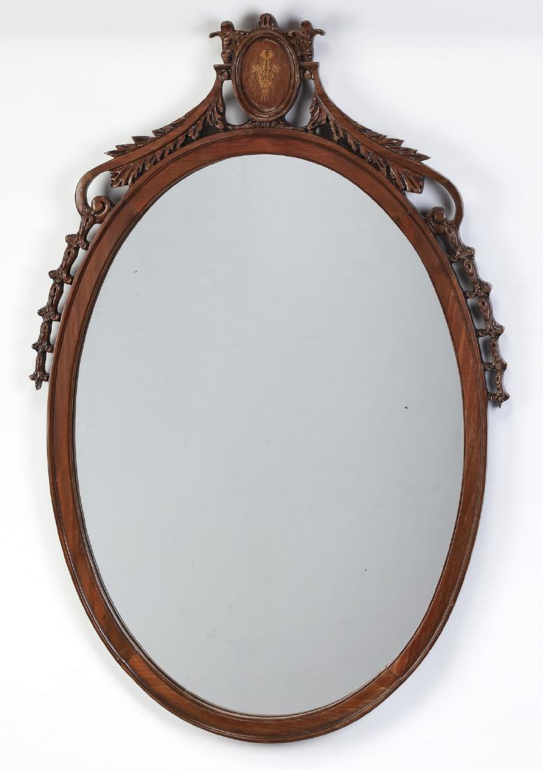 Federal style oval mahogany mirror (1 of 3)