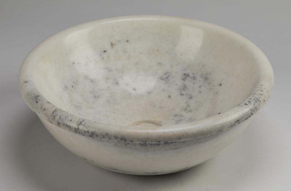 Contemporary counter top white marble basin (1 of 1)
