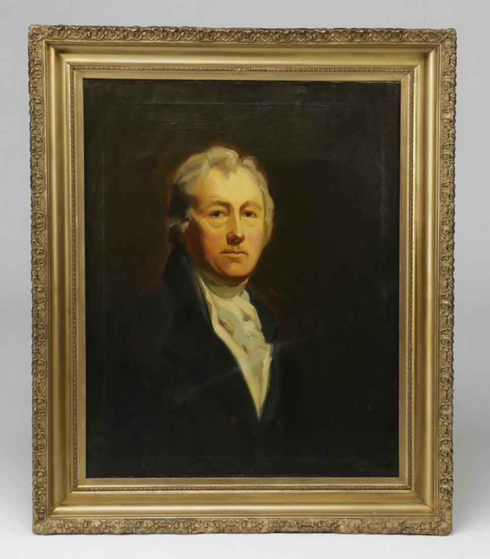 19th c. European O/c portrait of a gentleman, 37"h (1 of 3)