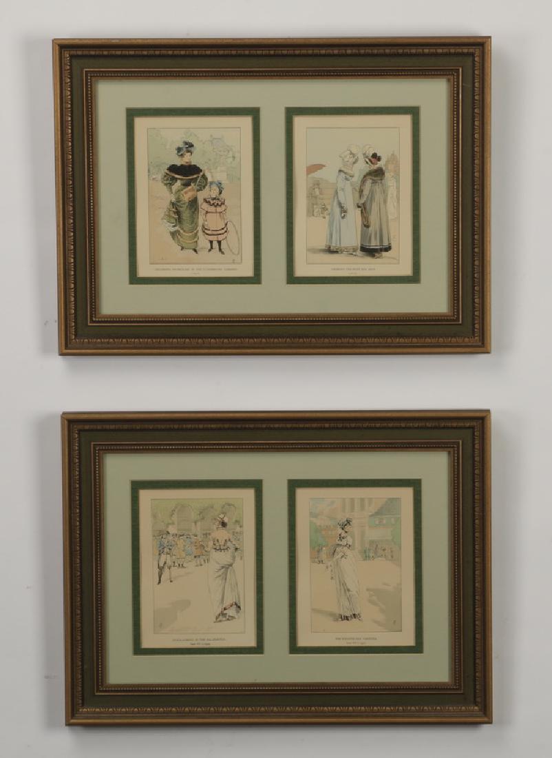 (3) 18th and 19th c. hand colored engravings (1 of 3)
