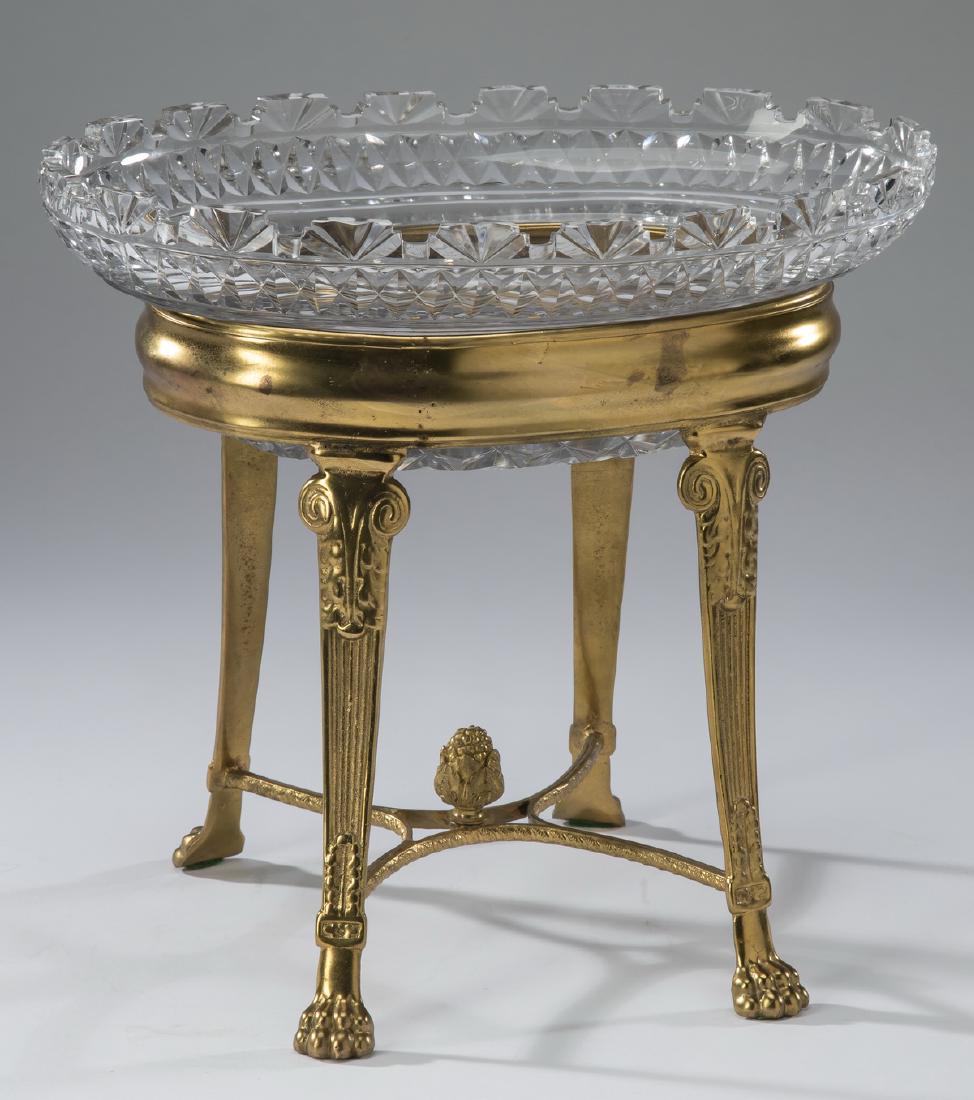 Gilt bronze mounted cut crystal centerpiece, 11"h (1 of 3)