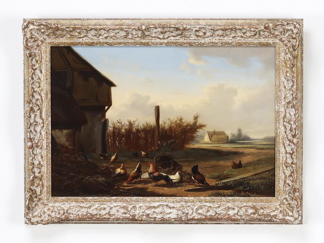 J.L Van Leemputten signed O/board of a barnyard (1 of 3)