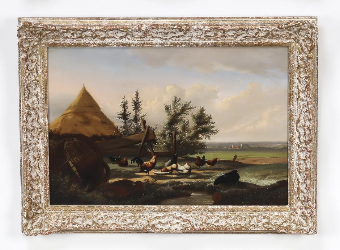 J.L Van Leemputten signed O/board of a barnyard (1 of 3)