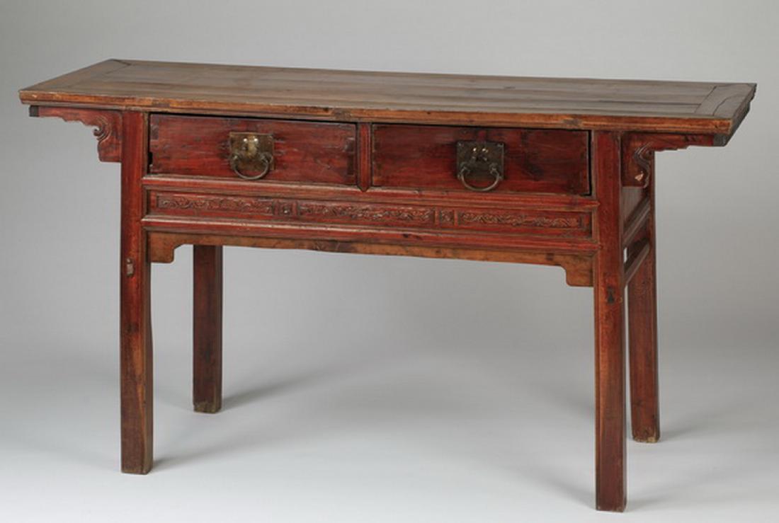 Chinese carved console or altar table, 61"l (1 of 3)