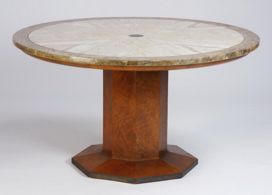 Mid 20th c. marble inlaid center table (1 of 2)