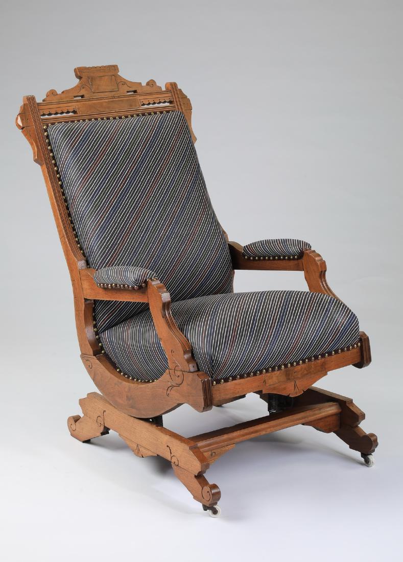 19th c. Eastlake walnut platform rocking chair