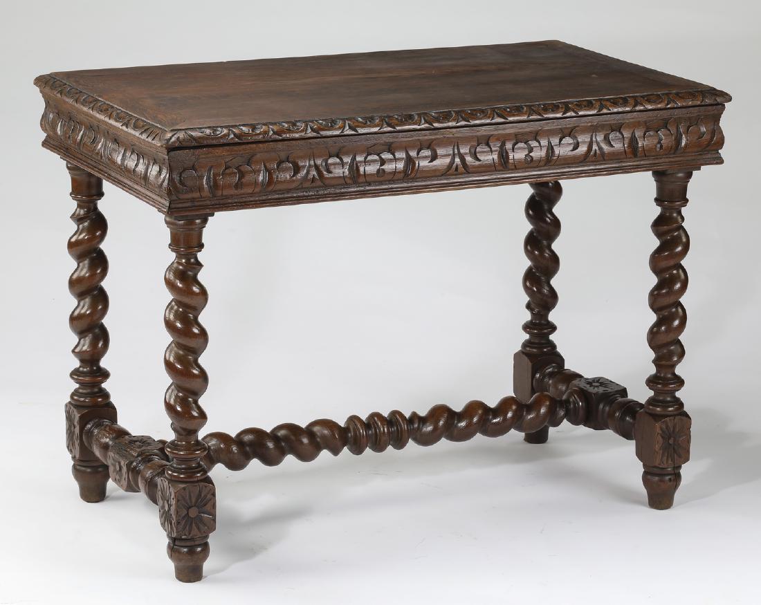 19th c. French Jacobean style carved walnut table (1 of 3)