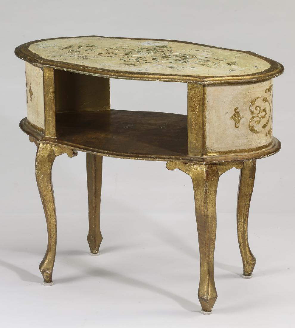 Venetian inspired paint decorated side table, 21"h (1 of 2)