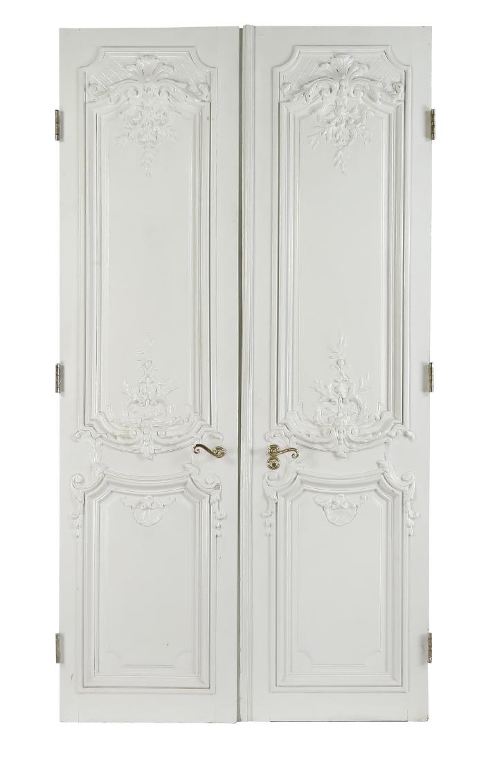 (2) Early 20th c. French Rococo style paneled doors