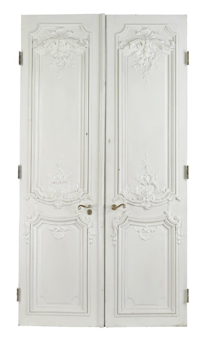 (2) Early 20th c. French Rococo style paneled doors