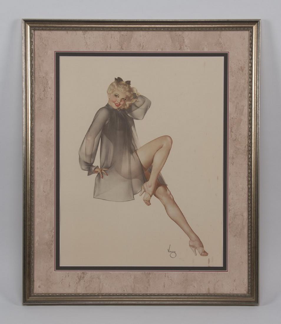 Alberto Vargas framed 'Sleepy Time Gal' lithograph (1 of 1)