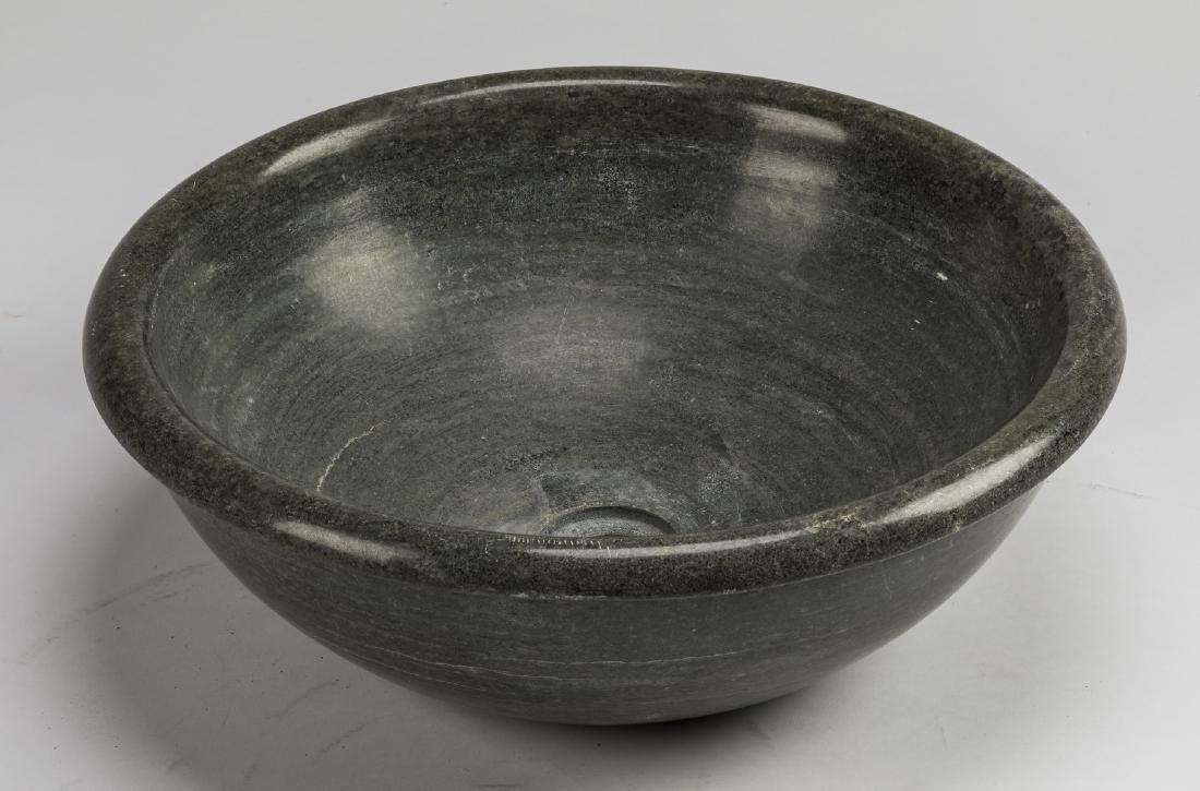 Contemporary counter top green marble basin (1 of 1)