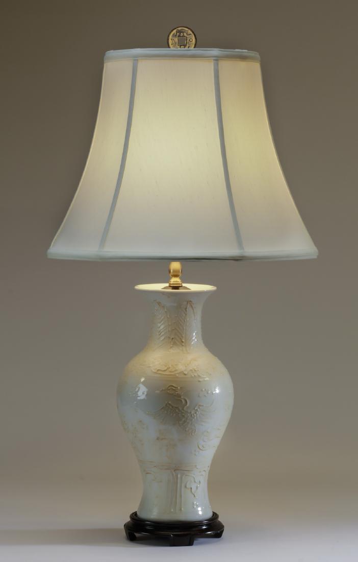 Contemporary blanc de chine Chinese table lamp (1 of 1)
