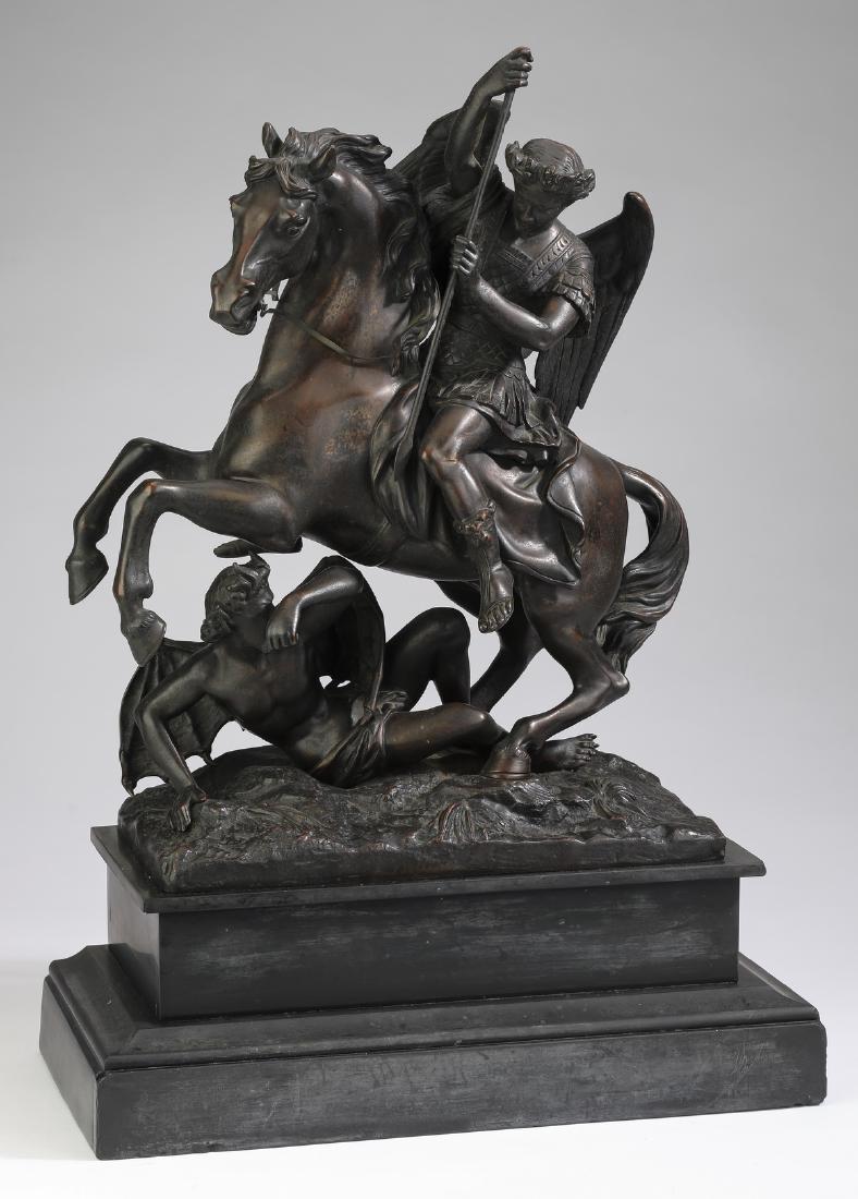 Continental sculpture, St. Michael vanquishing Satan (1 of 5)