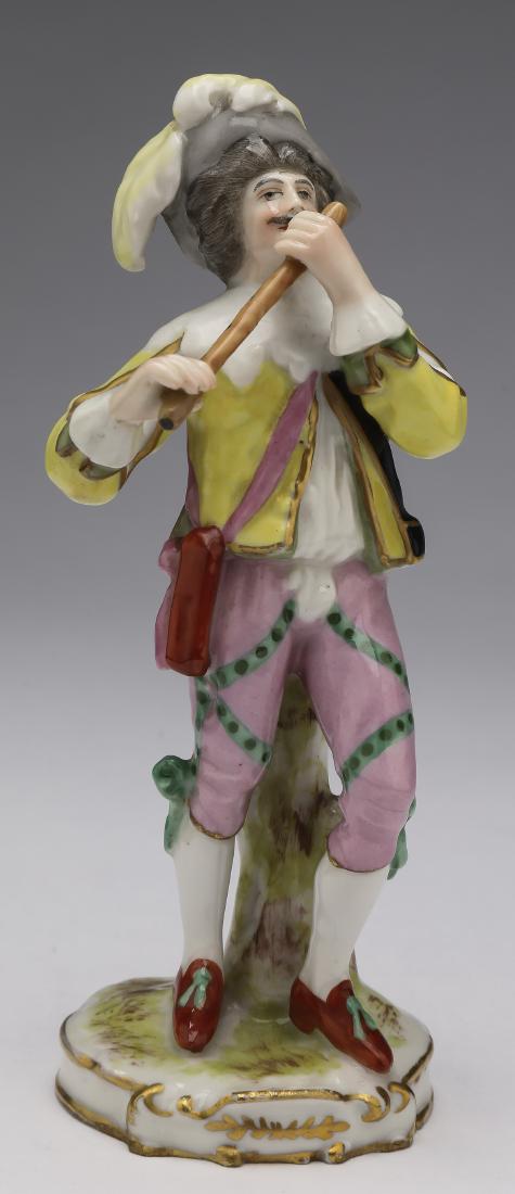 Early 20th c. French porcelain figure of a minstral (1 of 3)