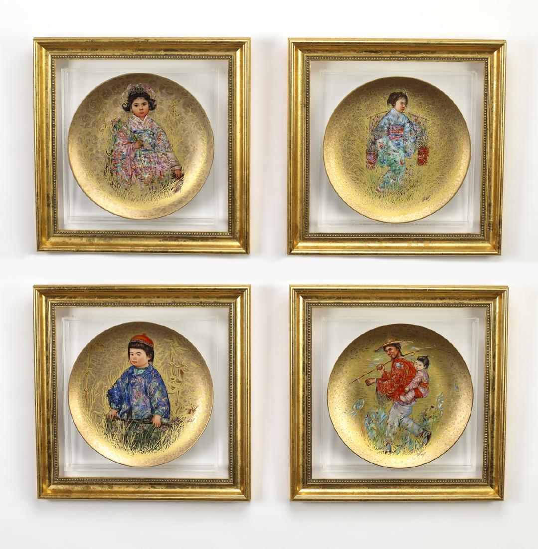 (4) 'Oriental Gold' hand painted plates by Hibel (1 of 4)