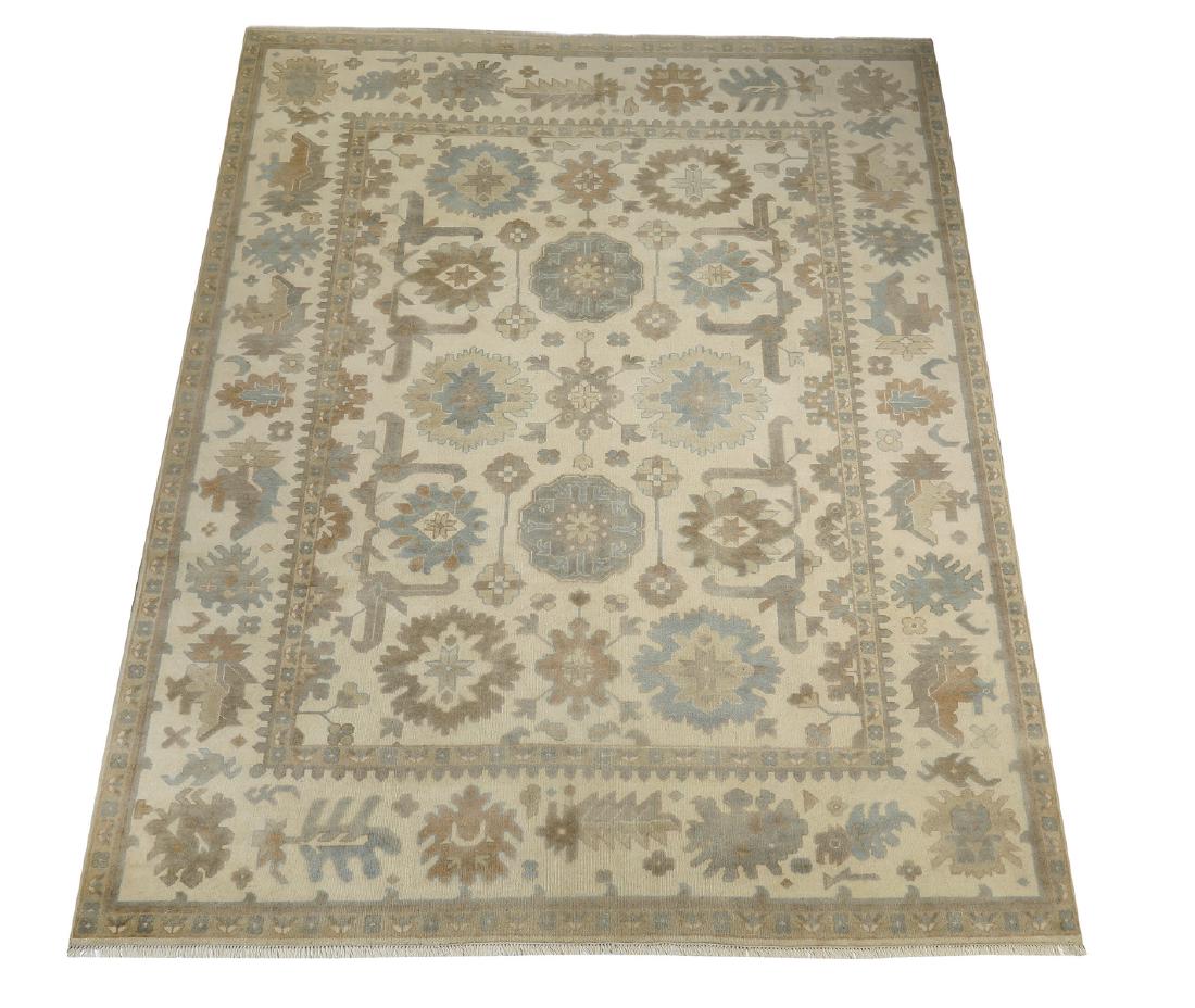 Hand knotted wool Indo-Oushak carpet, 12 x 9 (1 of 4)