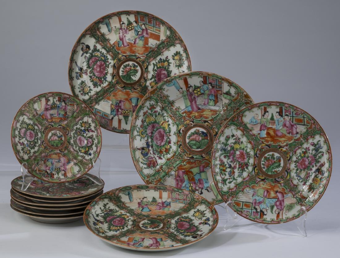 (11) Chinese export Rose Medallion plates (1 of 2)