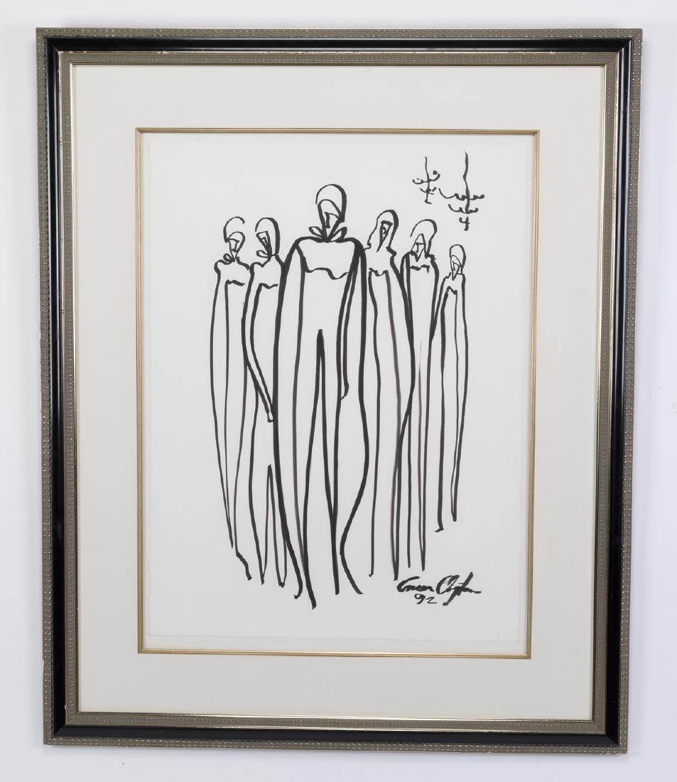 Creason Clayton signed work on paper 'Buckhead Bunch' (1 of 2)