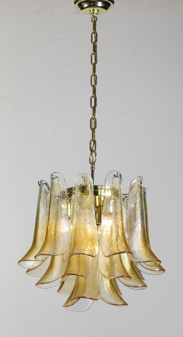 Murano glass 'Petal' chandelier by Mazzega, 16"h (1 of 2)