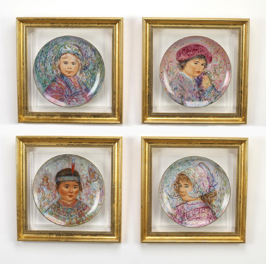 (4) 'Nobility of Children' hand painted plates (1 of 4)
