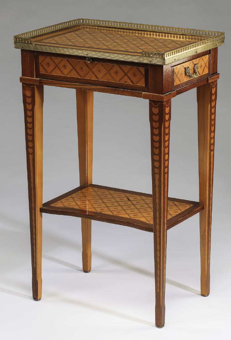 Early 20th c. French parquetry and bronze side table (1 of 3)