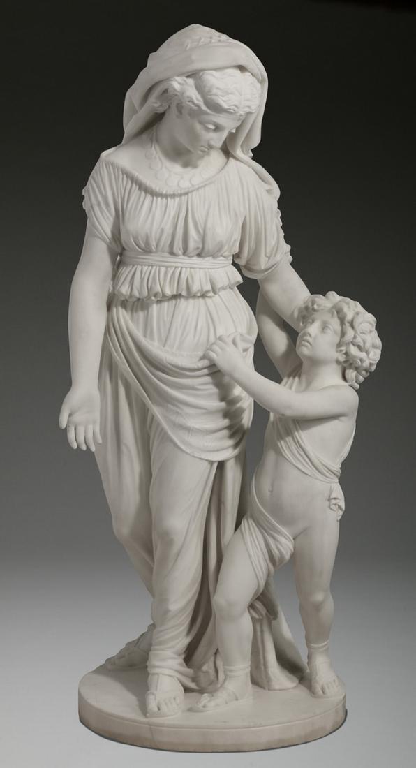 JW Swinnerton signed marble sculpture, 50"h (1 of 7)