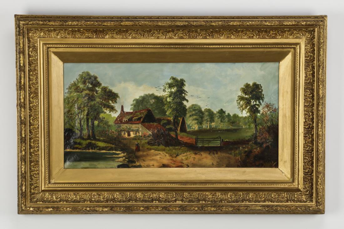 19th c. British pastoral O/c, Frederick Hulme, signed (1 of 2)