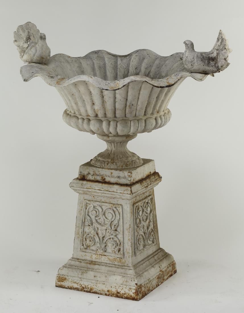 Vintage French cast iron planter, 42"h (1 of 3)