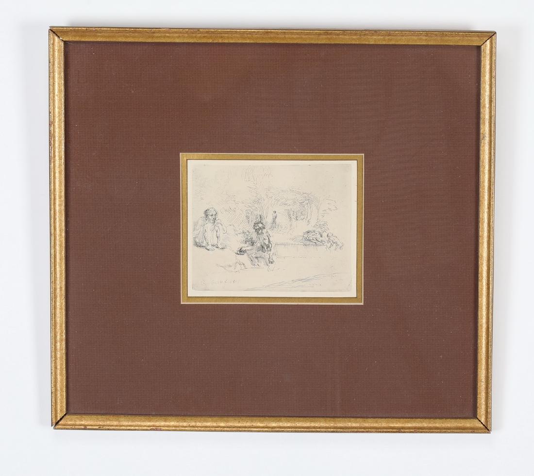 After Rembrandt etching, 'The Bathers' (1 of 3)