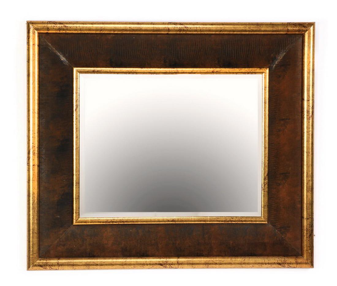 Contemporary parcel gilt and faux leather mirror (1 of 1)