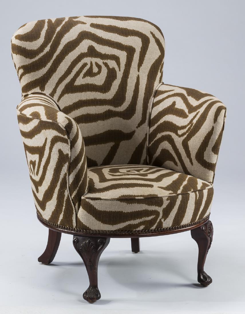 Petite zebra print club chair, 36"h (1 of 2)