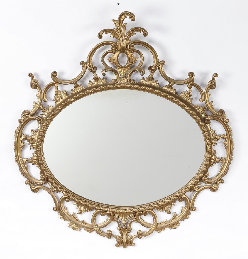 Rococo Revival style gilt wood mirror, 45"h (1 of 3)