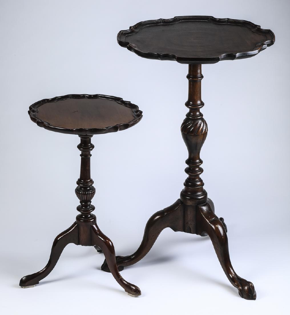 (2) Queen Anne style candle stands w/ scalloped rims (1 of 2)
