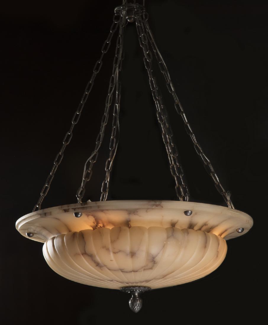 Spanish alabaster dome shaped chandelier, 48"h (1 of 1)
