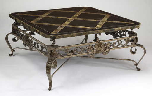 Maitland Smith Marble Wrought Iron Coffee Table