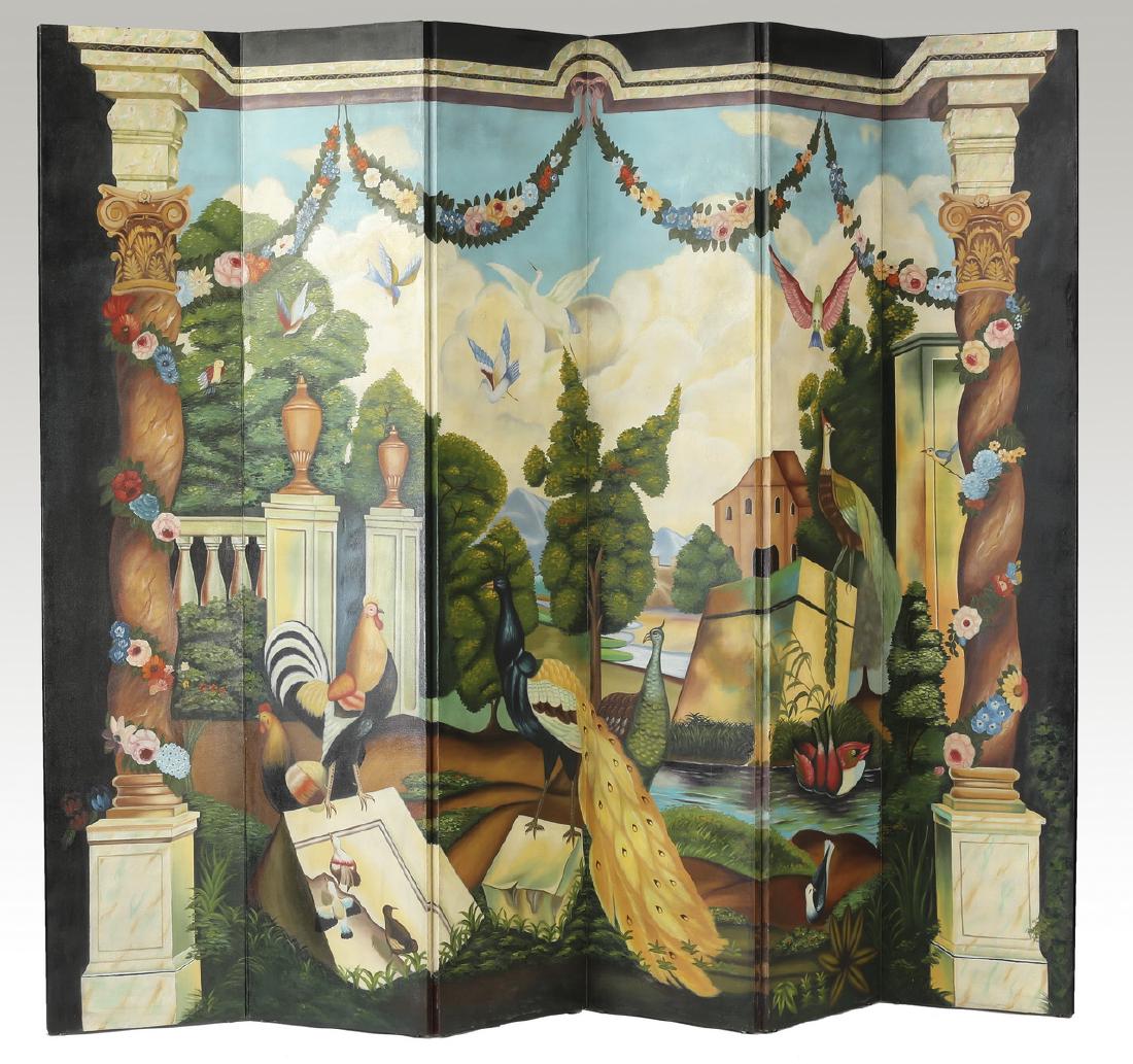 Maitland-Smith hand painted screen or room divider (1 of 6)