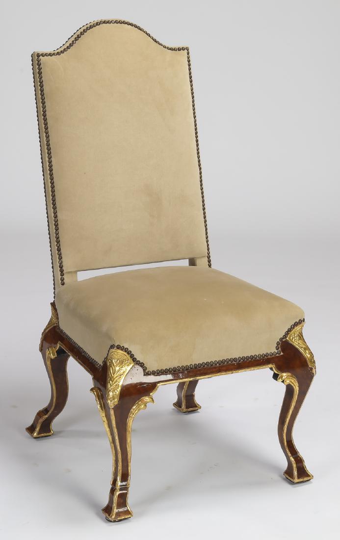 Italian parcel gilt burl side chair in velvet (1 of 2)