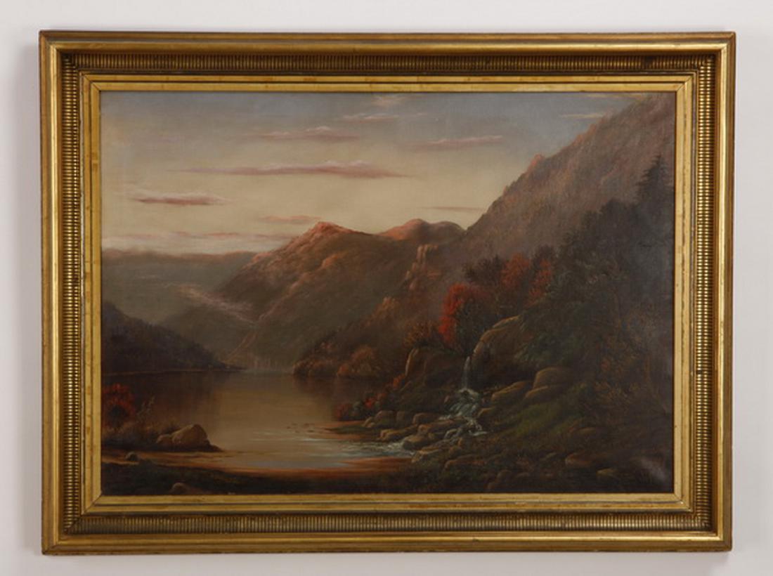 19th c. O/c Hudson River landscape, signed, dated (1 of 4)