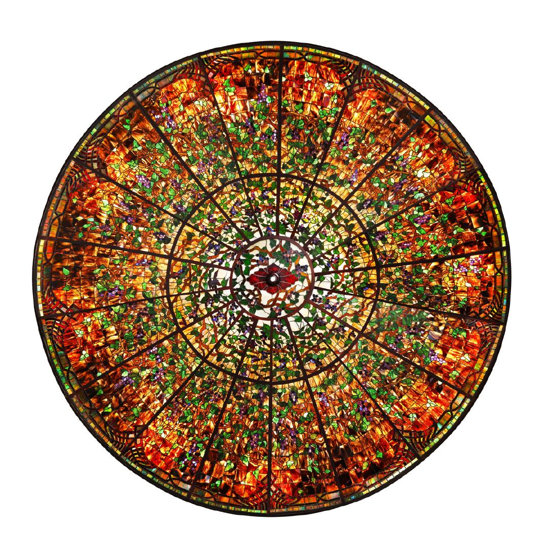 Monumental American stained glass dome, 17 ft dia. (1 of 10)