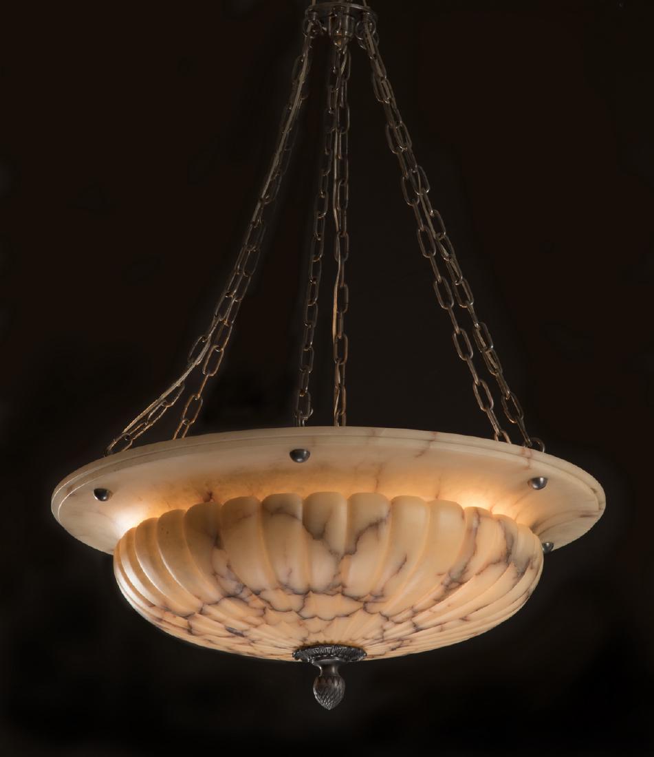 Spanish alabaster dome shaped chandelier, 48"h (1 of 1)