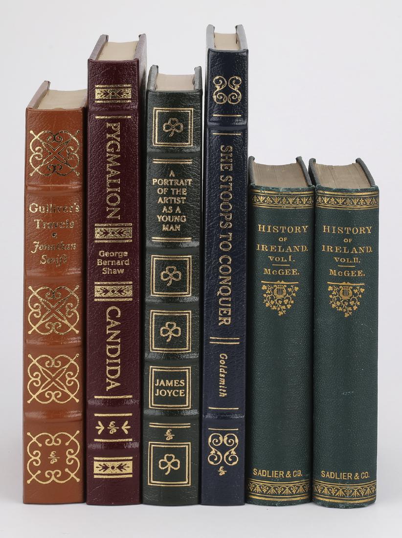 (6) Leatherbound books on literature & on Ireland (1 of 1)
