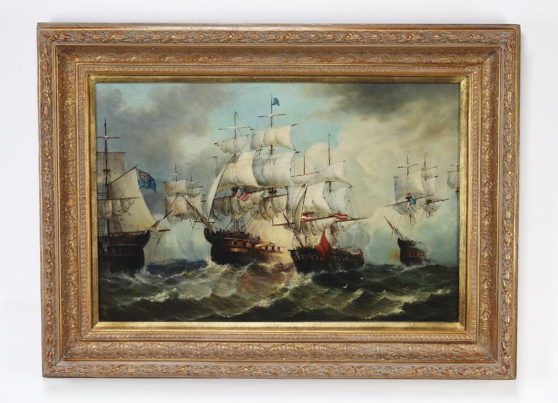 Maritime School O/c of confronting galleons at sea (1 of 4)