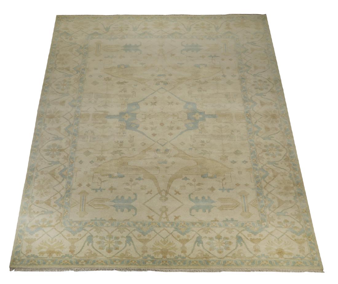 Hand knotted wool Indo-Oushak carpet, 14 x 10 (1 of 4)