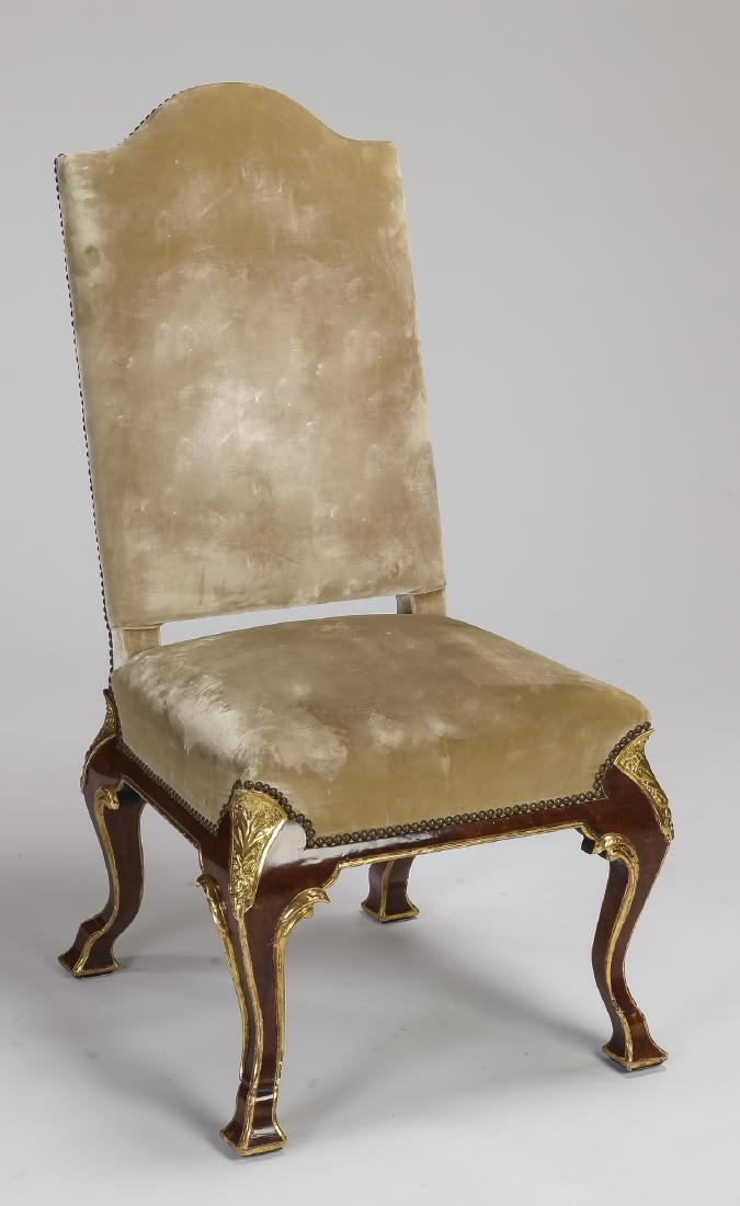 Italian parcel gilt burl side chair in velvet (1 of 2)