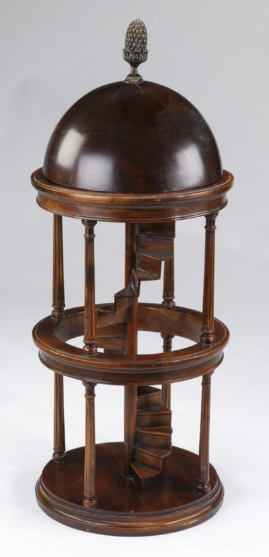 Walnut & ebonized wood architectural box, 40"h (1 of 4)